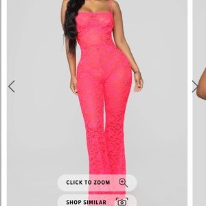 Fashion Nova Neon Pink Jumpsuit
